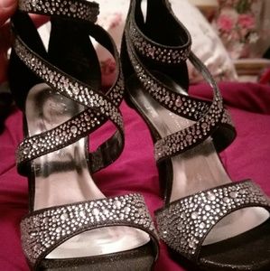 Black sparkle De Blossom shoes
